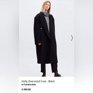 The Frankie Shop Holly oversized coat in Black